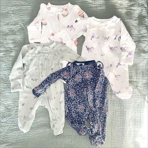 (4) Carter’s 2-Way Zip Sleep and Play Footed Pajamas